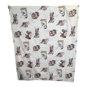 Pottery Barn Kids Marvel Spider-Man TWIN Flat Sheet 100% Cotton Blue White 2008